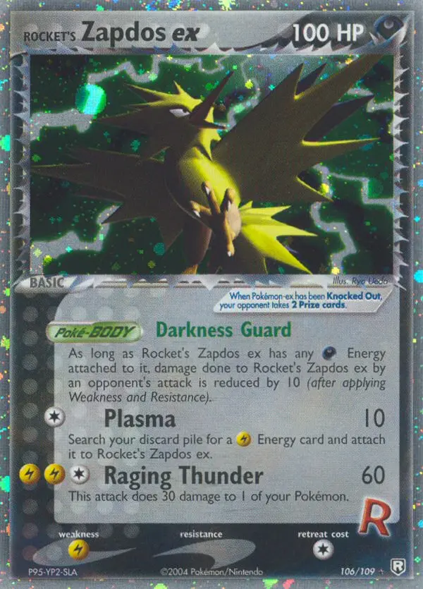Rocket's Zapdos ex Rare Pokemon card #106 from Team Rocket Returns