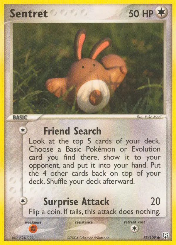 Sentret Common Pokemon card #75 from Team Rocket Returns