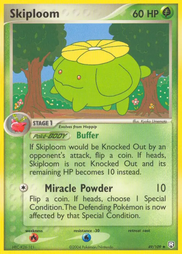 Skiploom Uncommon Pokemon card #49 from Team Rocket Returns