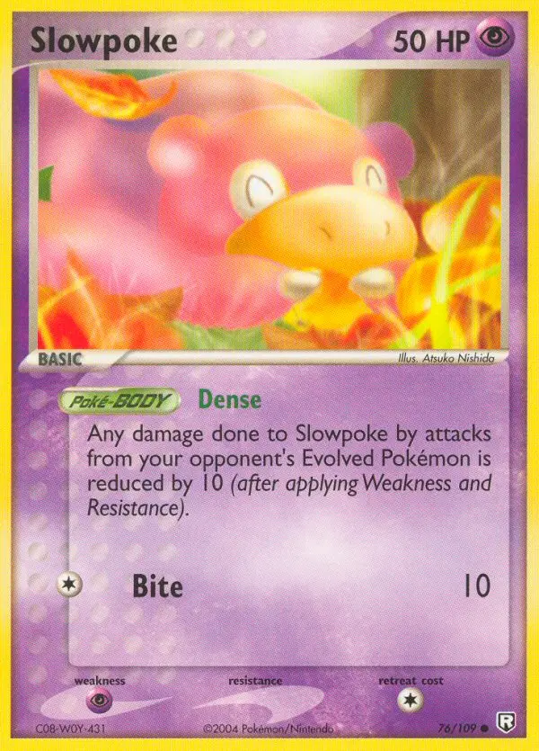 Slowpoke Common Pokemon card #76 from Team Rocket Returns