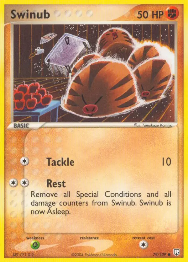 Swinub Common Pokemon card #79 from Team Rocket Returns