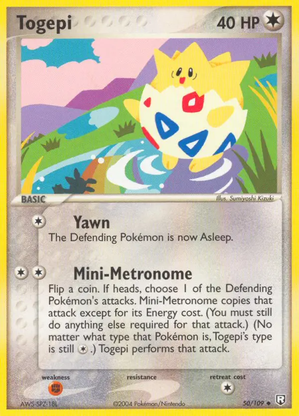Togepi Uncommon Pokemon card #50 from Team Rocket Returns