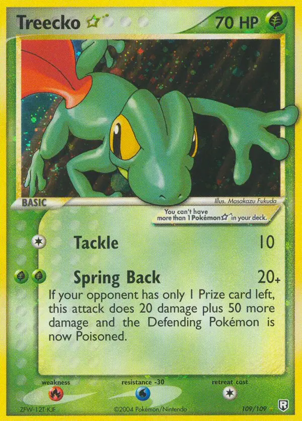 Treecko Star Rare Pokemon card #109 from Team Rocket Returns