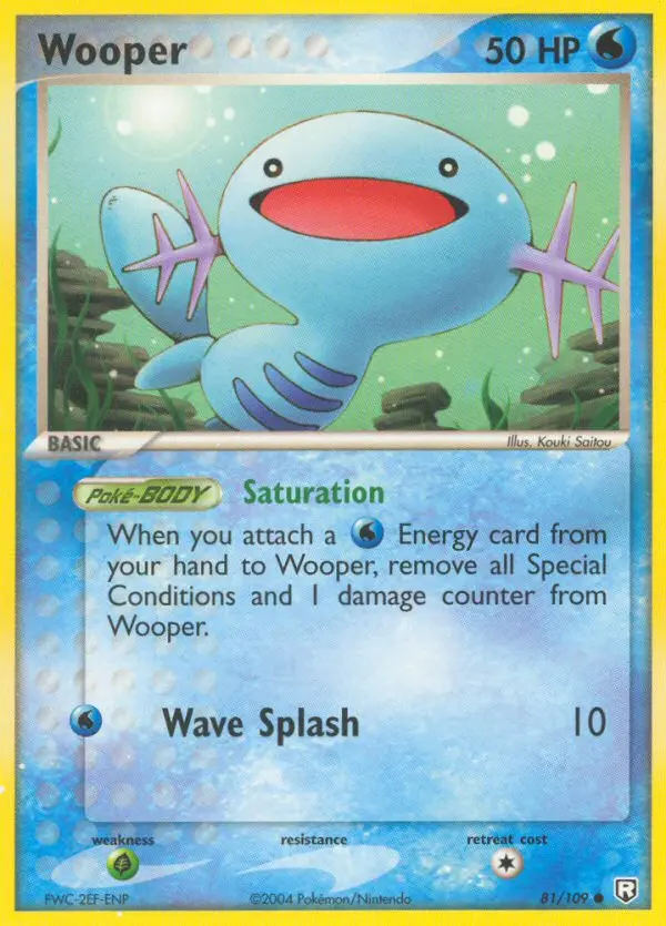 Wooper Common Pokemon card #81 from Team Rocket Returns