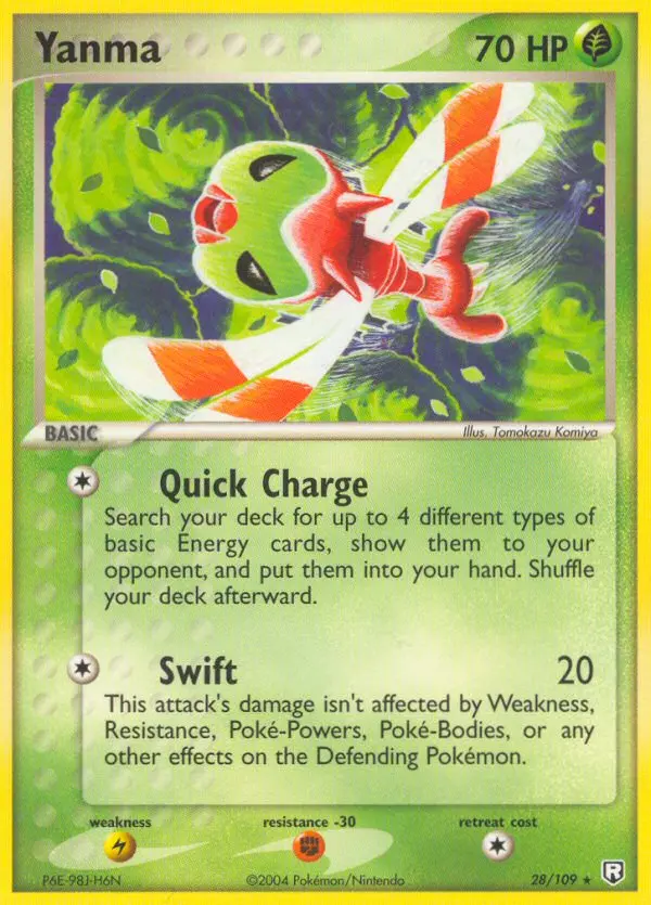 Yanma Rare Pokemon card #28 from Team Rocket Returns