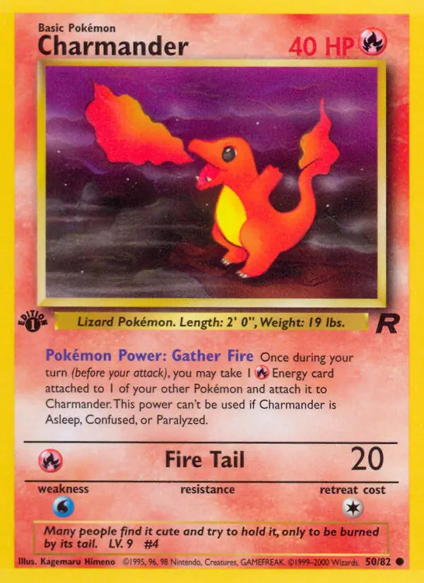 Charmander Common Pokemon card #50 from Team Rocket