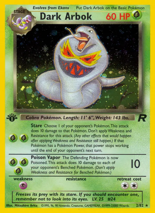 Dark Arbok Rare Pokemon card #2 from Team Rocket