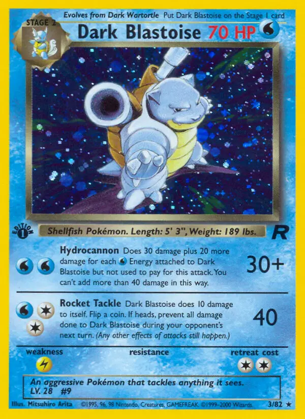 Dark Blastoise Rare Pokemon card #3 from Team Rocket