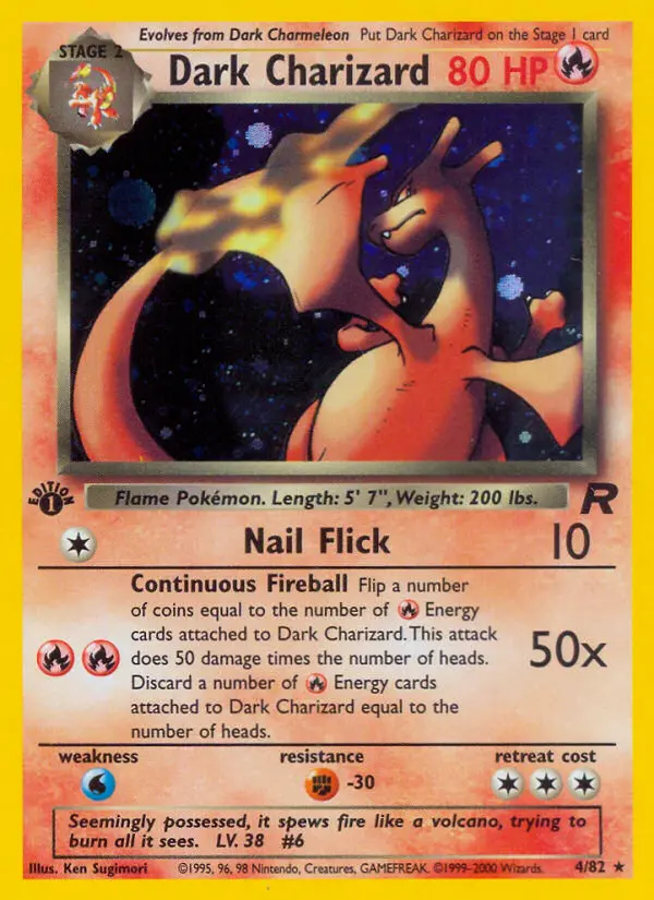 Dark Charizard Rare Pokemon card #4 from Team Rocket