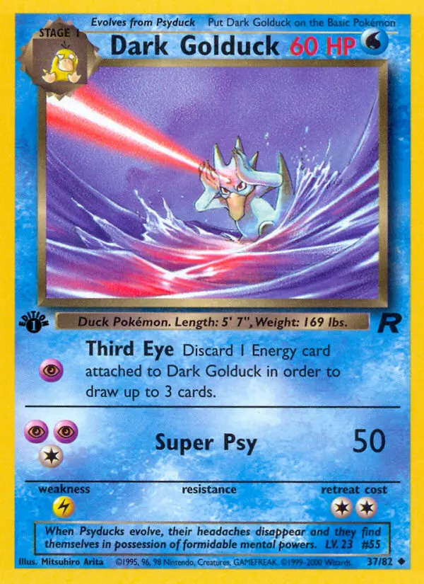 Dark Golduck Uncommon Pokemon card #37 from Team Rocket
