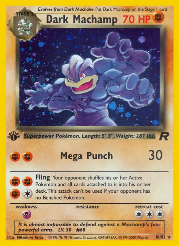 Dark Machamp Rare Pokemon card #10 from Team Rocket