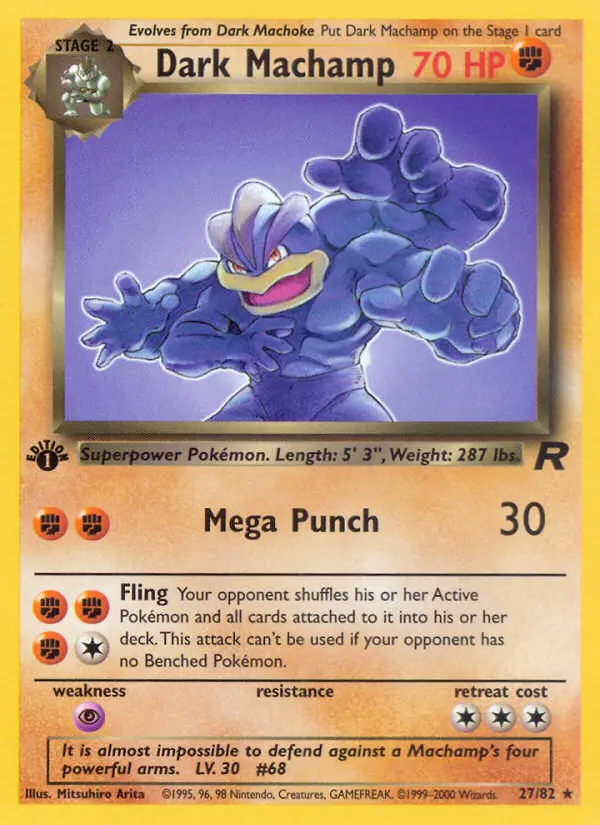 Dark Machamp Rare Pokemon card #27 from Team Rocket