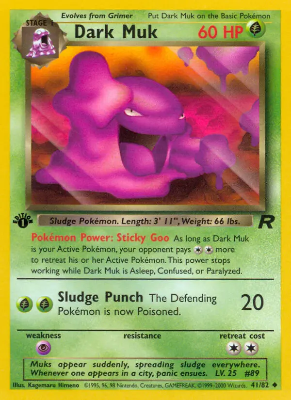 Dark Muk Uncommon Pokemon card #41 from Team Rocket