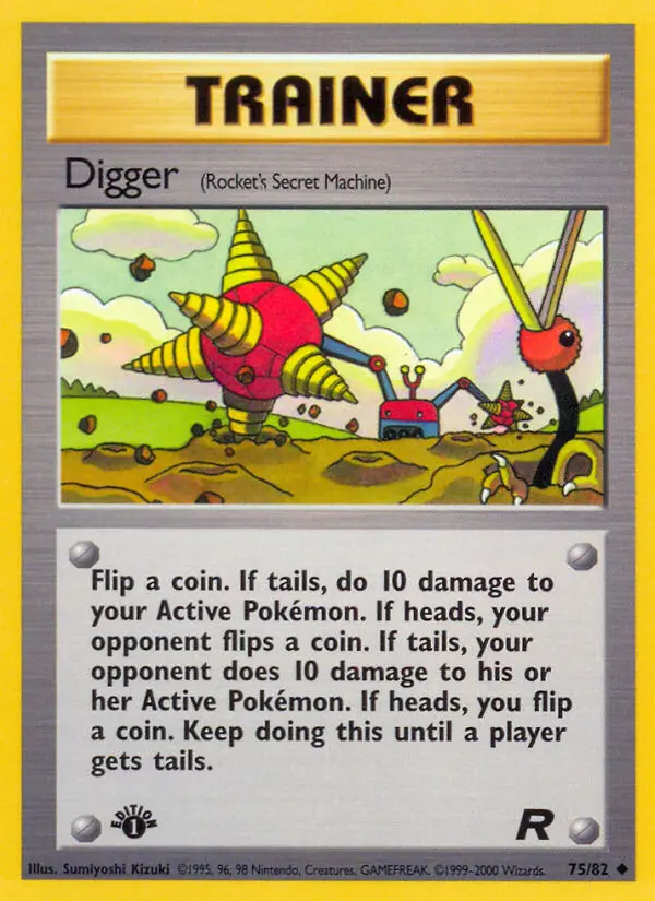 Digger Uncommon Pokemon card #75 from Team Rocket