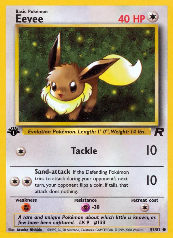 Eevee Common Pokemon card #55 from Team Rocket