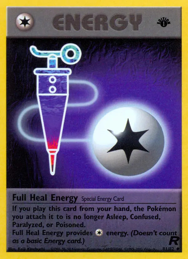 Full Heal Energy Uncommon Pokemon card #81 from Team Rocket