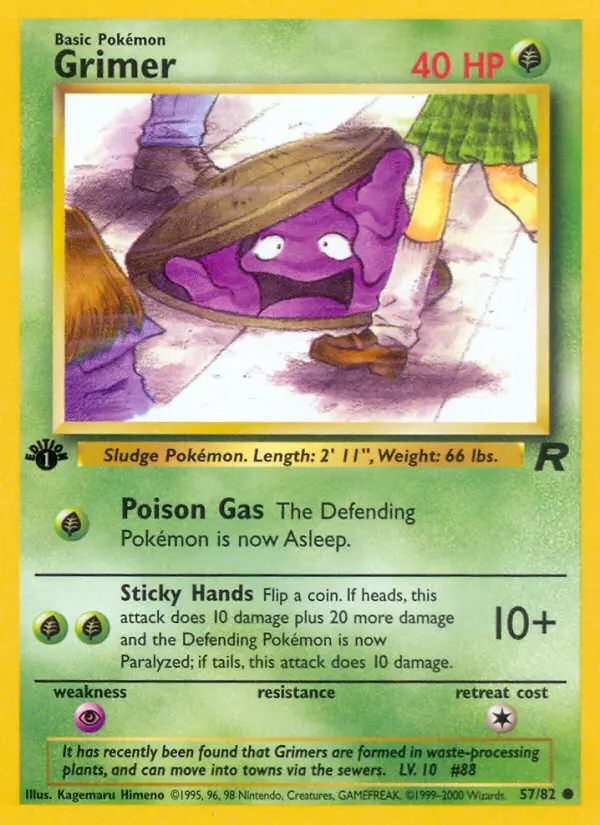 Grimer Common Pokemon card #57 from Team Rocket