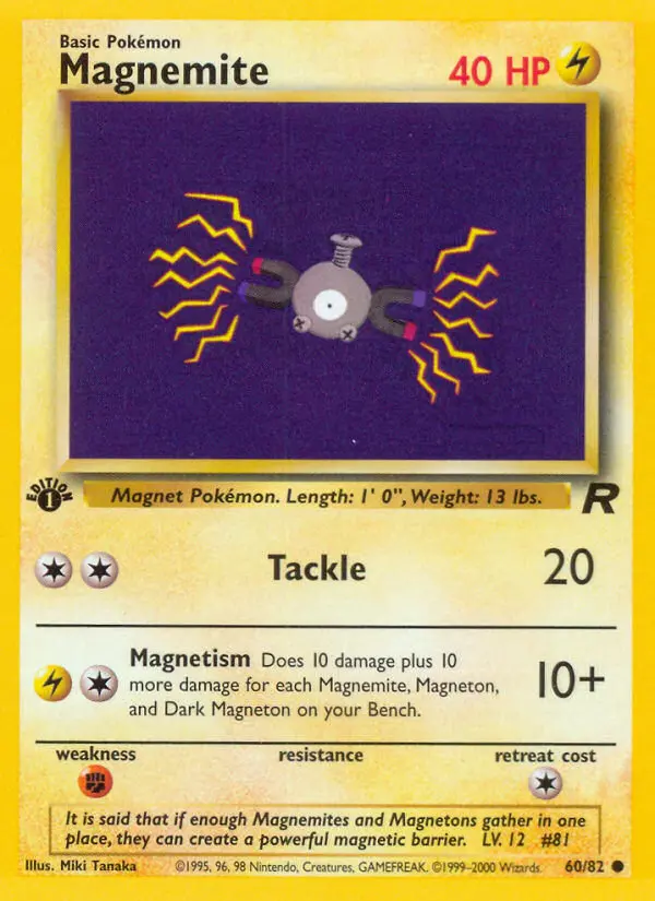 Magnemite Common Pokemon card #60 from Team Rocket