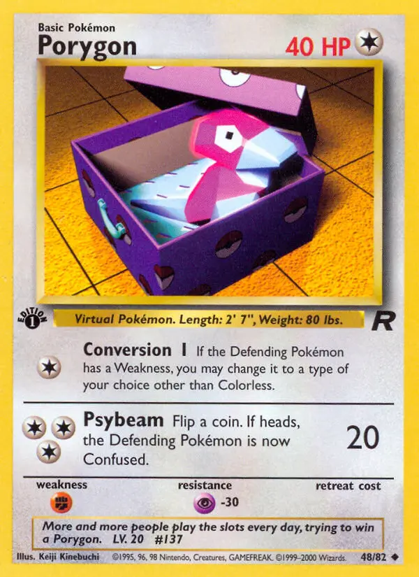 Porygon Uncommon Pokemon card #48 from Team Rocket