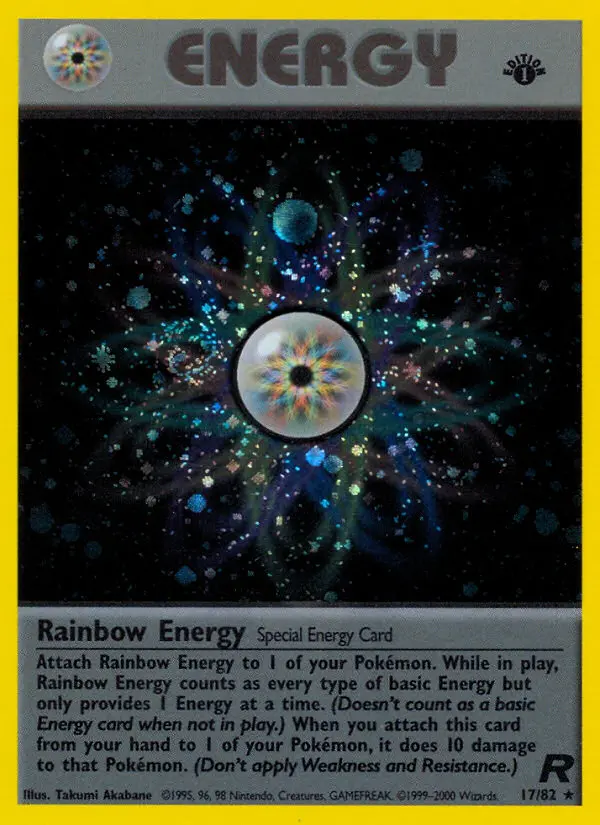 Rainbow Energy Rare Pokemon card #17 from Team Rocket