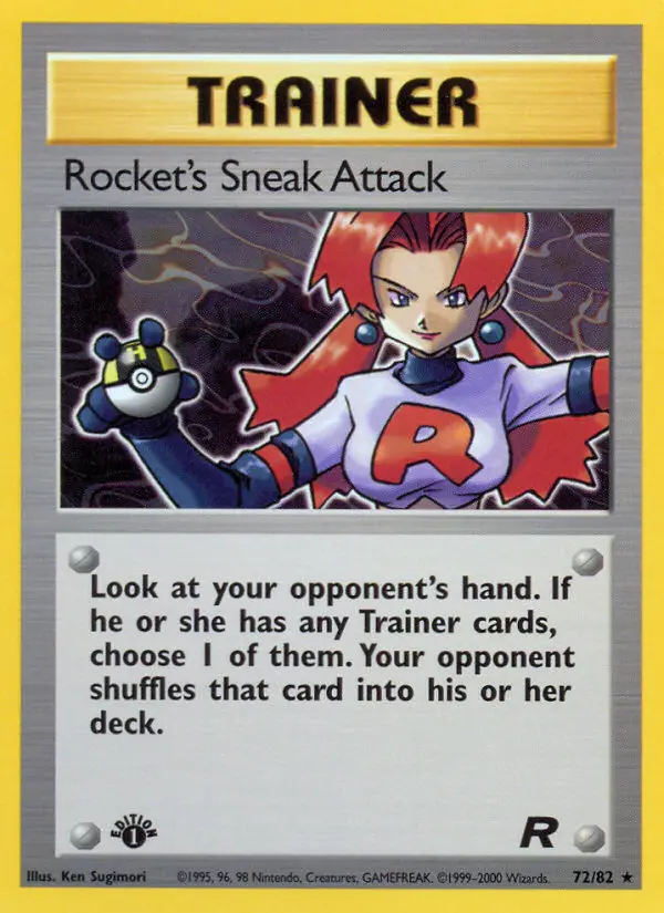 Rocket's Sneak Attack Rare Pokemon card #72 from Team Rocket