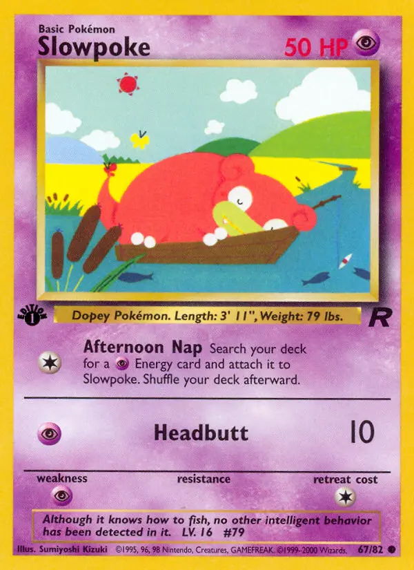 Slowpoke Common Pokemon card #67 from Team Rocket