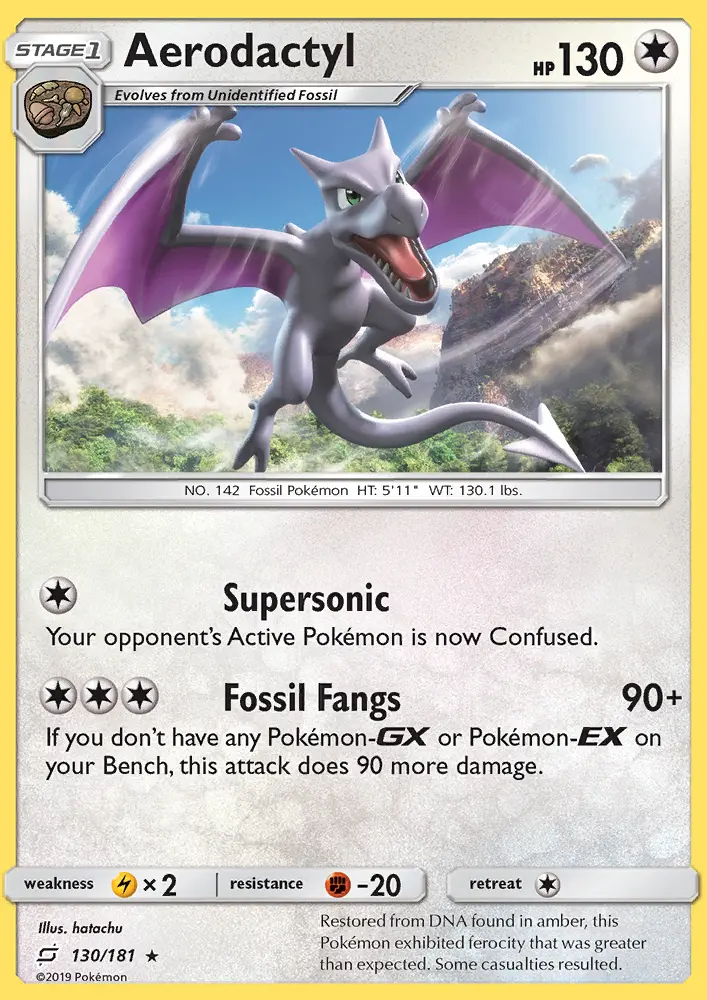 Aerodactyl Rare Pokemon card #130 from Team Up