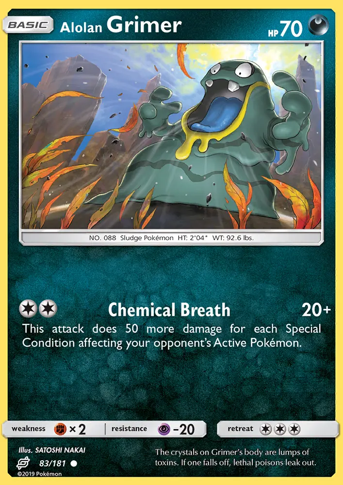 Alolan Grimer Common Pokemon card #83 from Team Up