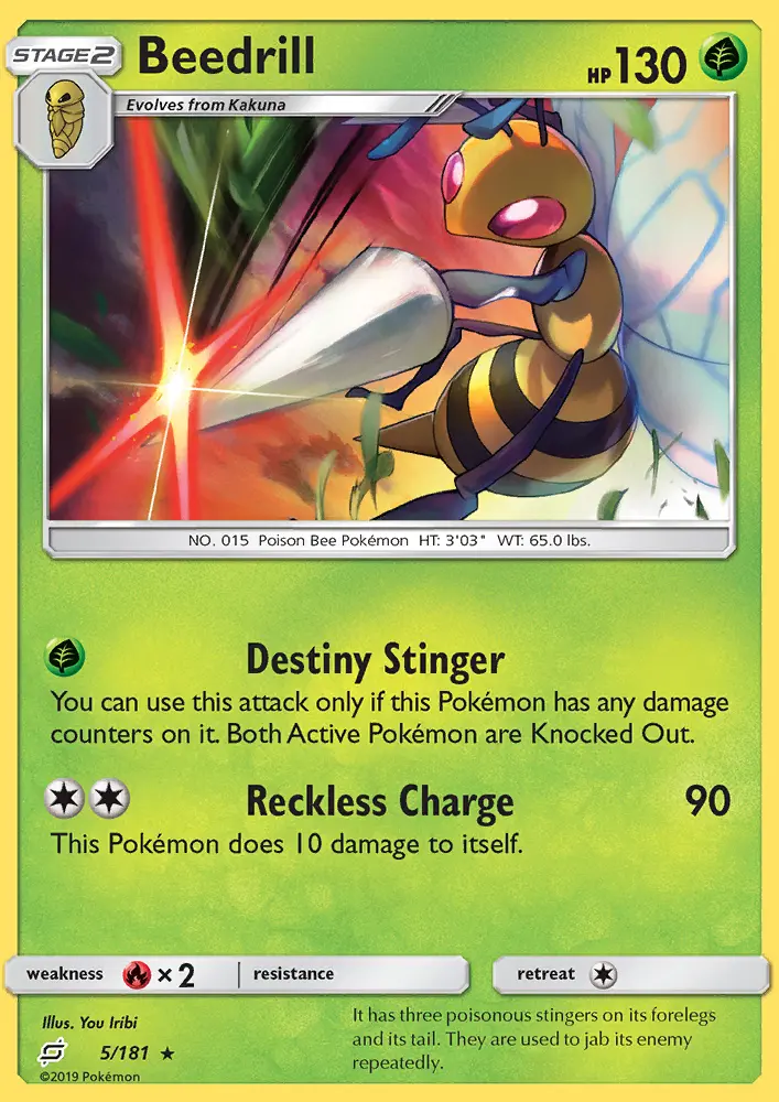 Beedrill Rare Pokemon card #5 from Team Up