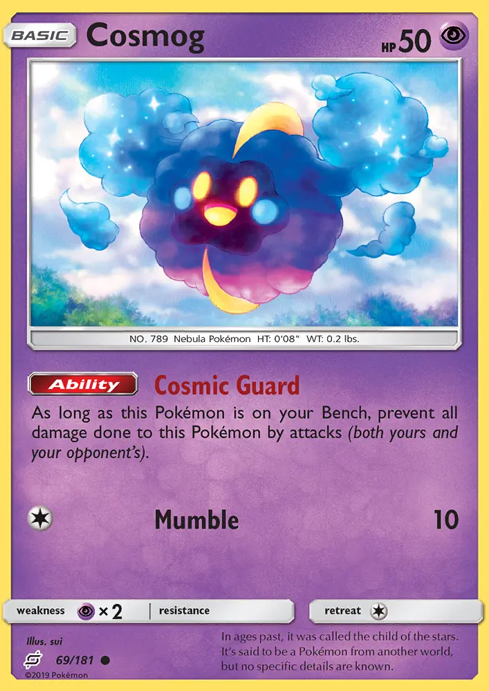 Cosmog Common Pokemon card #69 from Team Up