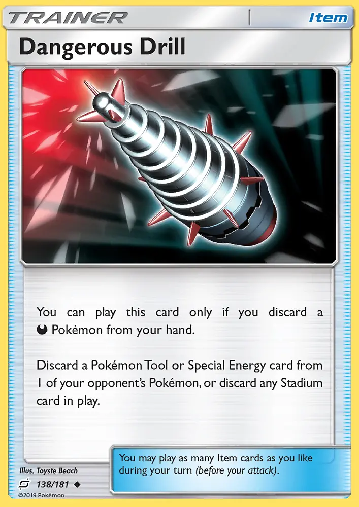 Dangerous Drill Uncommon Pokemon card #138 from Team Up