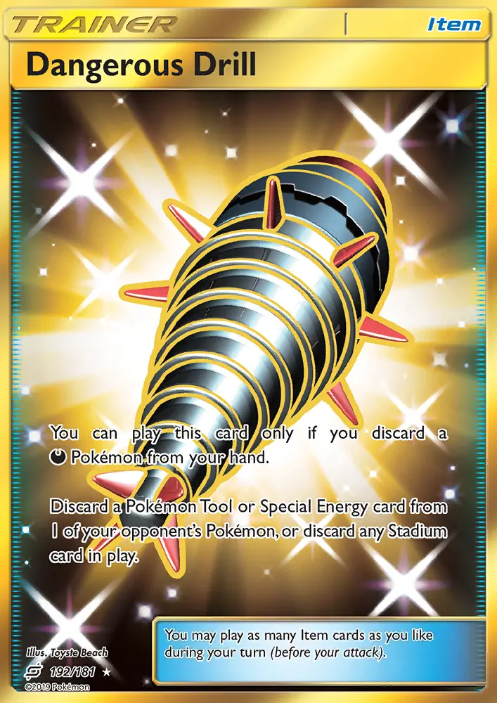 Dangerous Drill Secret Rare Pokemon card #192 from Team Up