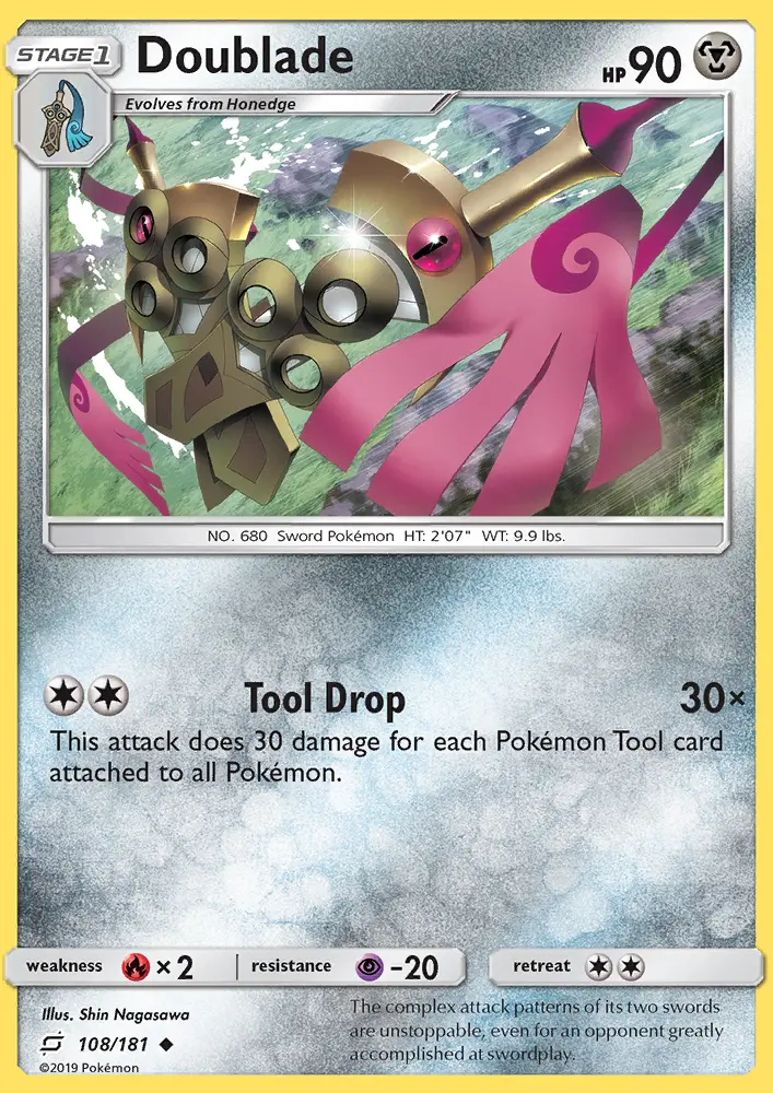 Doublade Uncommon Pokemon card #108 from Team Up