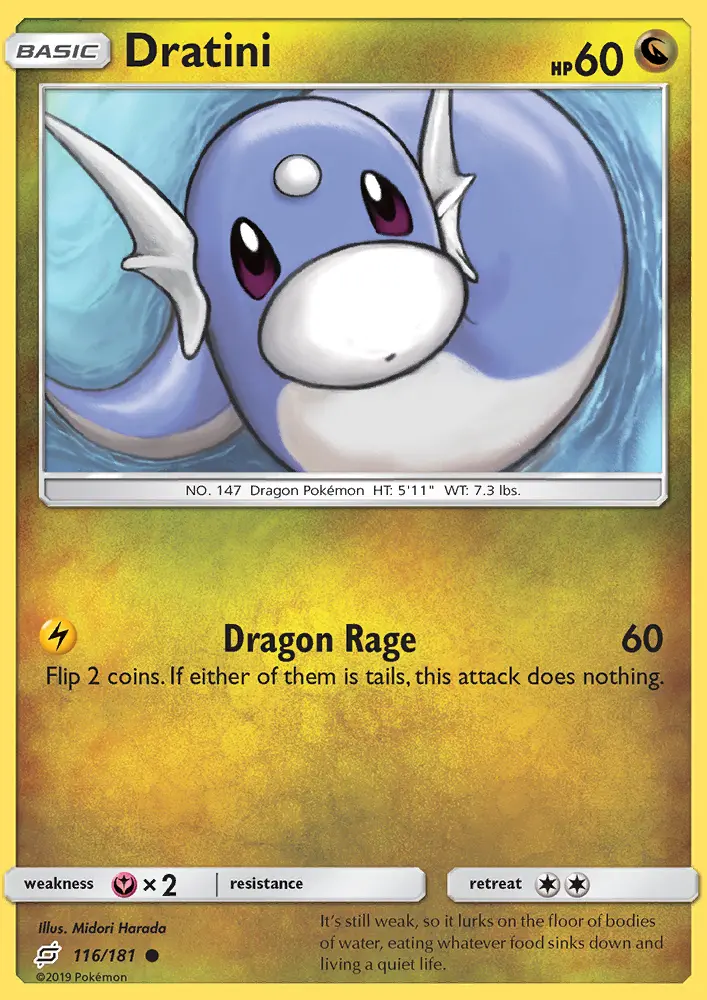 Dratini Common Pokemon card #116 from Team Up
