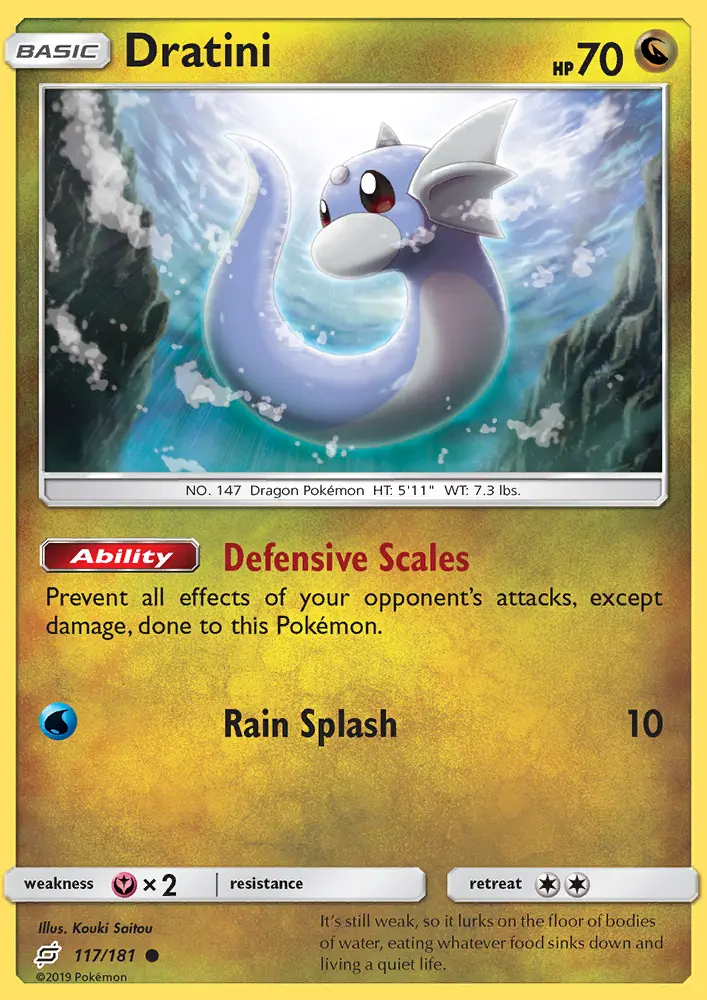 Dratini Common Pokemon card #117 from Team Up