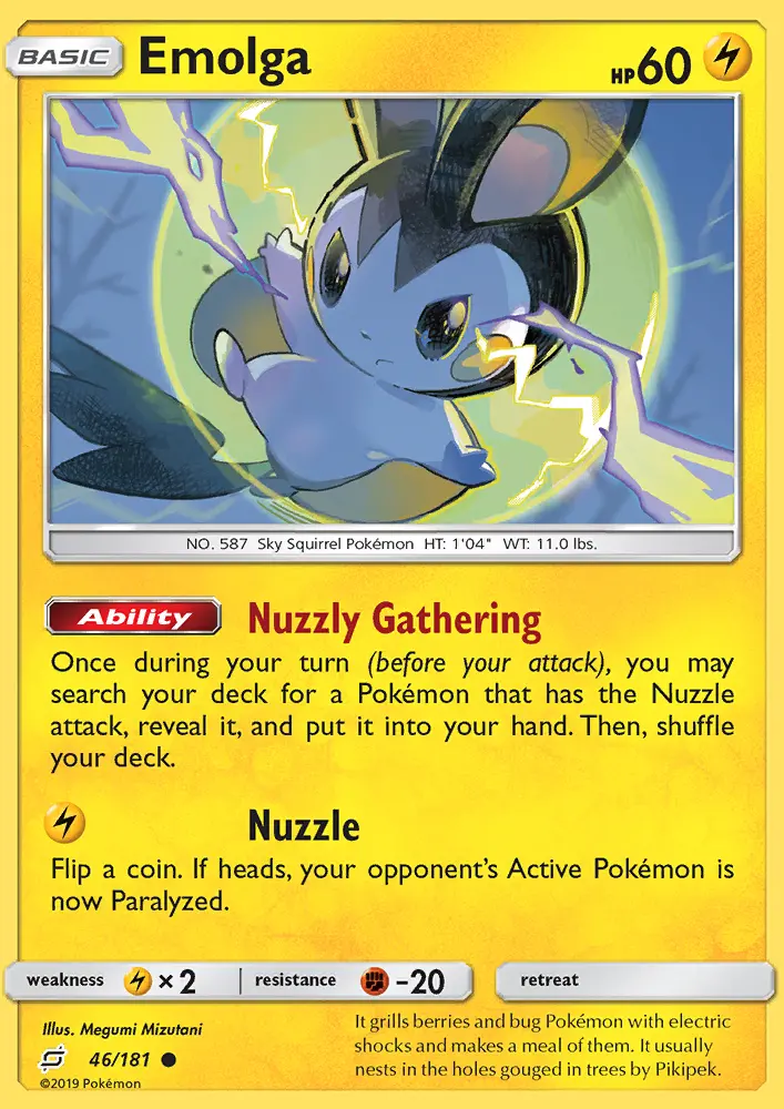 Emolga Common Pokemon card #46 from Team Up