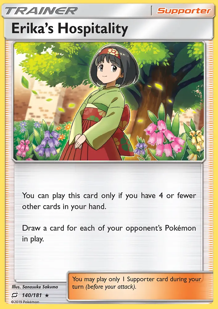 Erika’s Hospitality Rare Pokemon card #140 from Team Up