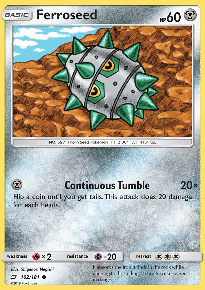 Ferroseed Common Pokemon card #102 from Team Up
