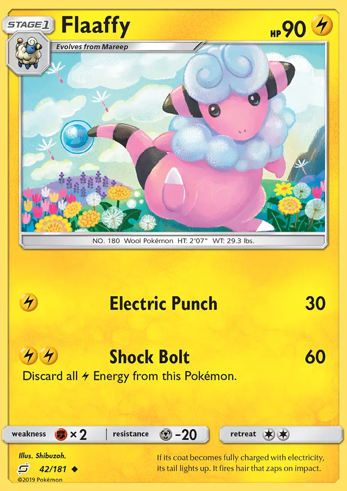 Flaaffy Uncommon Pokemon card #42 from Team Up