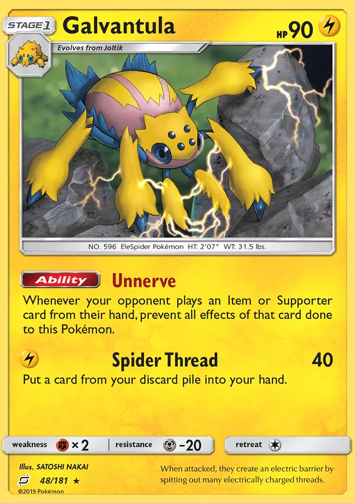 Galvantula Rare Pokemon card #48 from Team Up