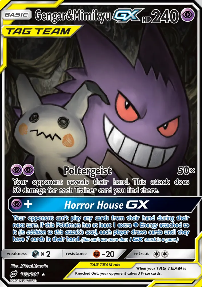 Gengar & Mimikyu GX Ultra Rare Pokemon card #165 from Team Up