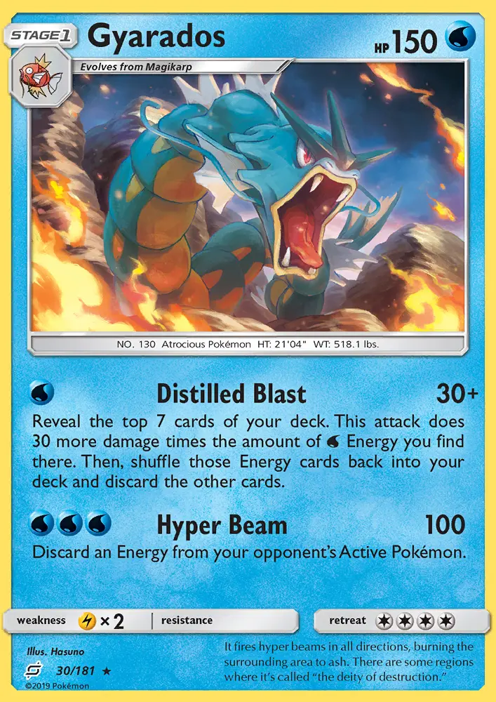 Gyarados Rare Pokemon card #30 from Team Up