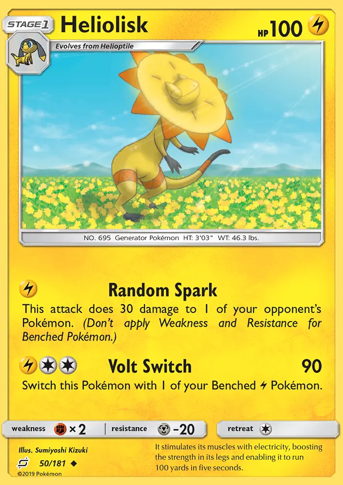 Heliolisk Uncommon Pokemon card #50 from Team Up