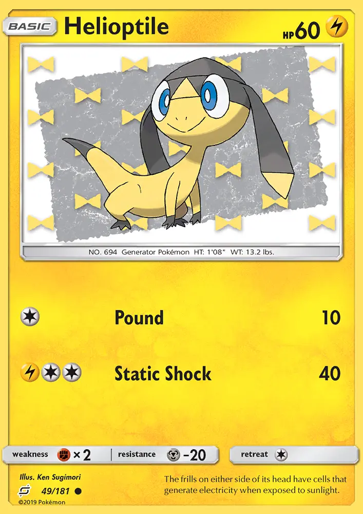 Helioptile Common Pokemon card #49 from Team Up