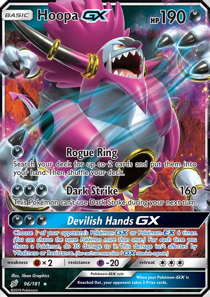 Hoopa GX Ultra Rare Pokemon card #96 from Team Up
