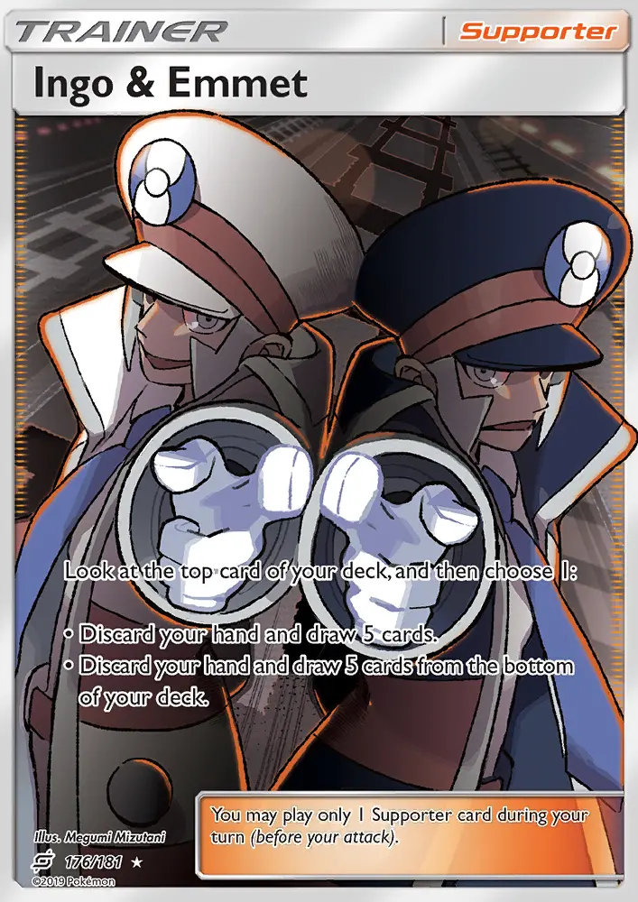 Ingo & Emmet Ultra Rare Pokemon card #176 from Team Up