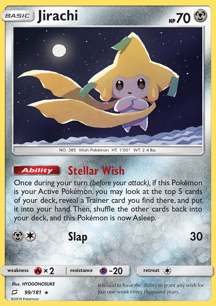 Jirachi Rare Pokemon card #99 from Team Up