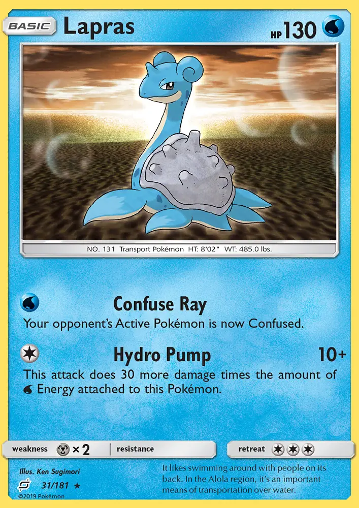 Lapras Rare Pokemon card #31 from Team Up