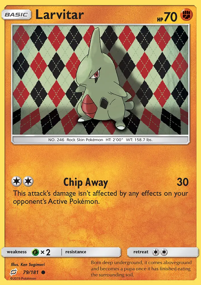 Larvitar Common Pokemon card #79 from Team Up