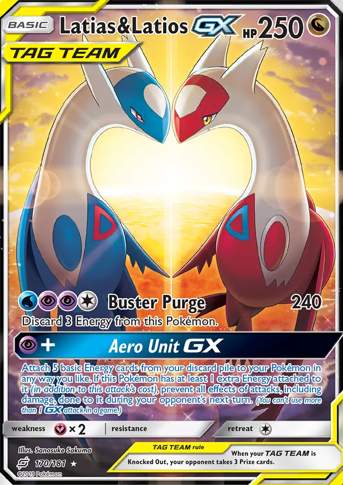 Latias & Latios GX Ultra Rare Pokemon card #170 from Team Up